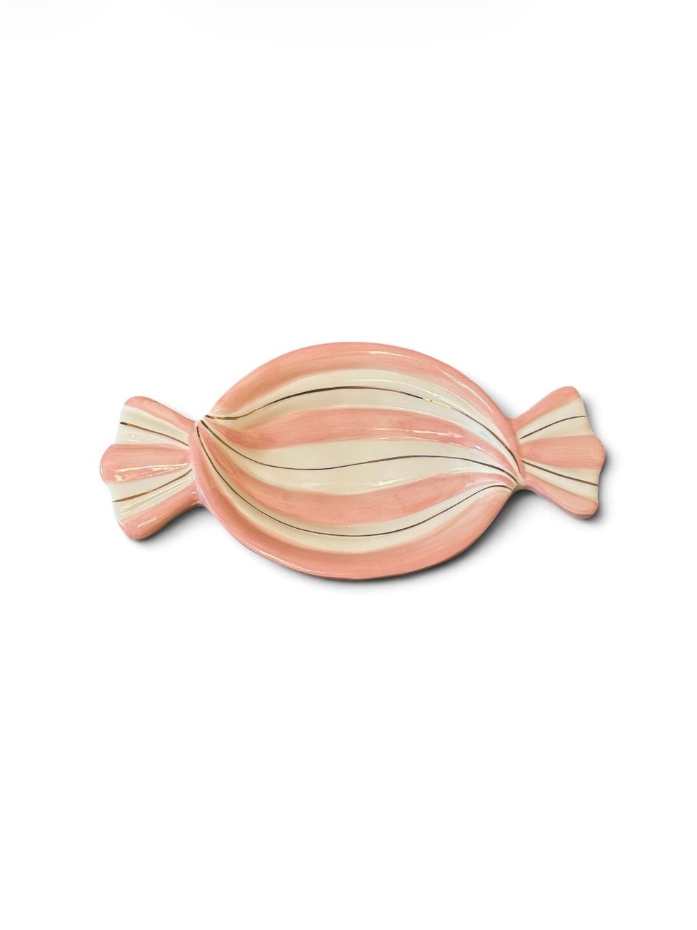 Two's Company Pink and White Candy Dish